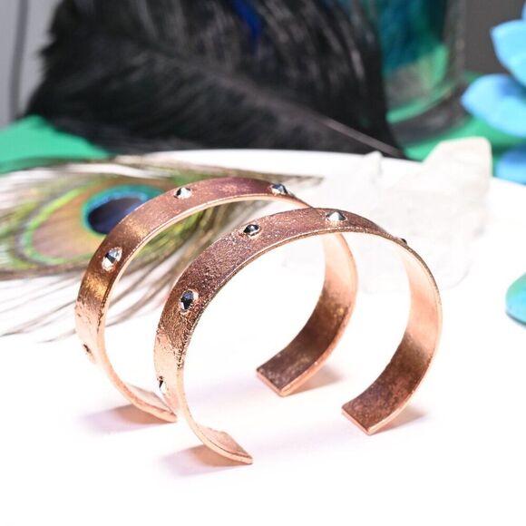 Chrome Swarovski Crystal Copper Cuff Bracelet - Picture 6 of 6